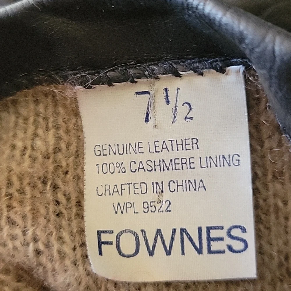 Fownes Brothers Black Leather Cashmere Lined Gloves